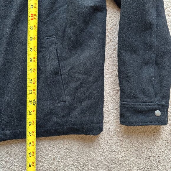 Old Navy Jacket Mens Large Wool Blend Full Zip Spread Collar Black Pockets - Picture 10 of 12